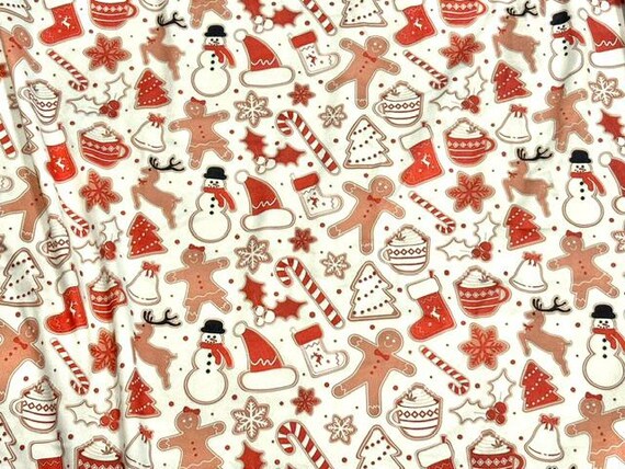 Christmas Super Scuba Techno Print #2065 Double Knit Stretch Fabric Poly Spandex Fabric 58"-60" Wide By The Yard