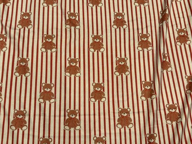 Teddy Bear DBP Print #2096 Double Brushed Polyester Spandex Apparel Stretch Fabric 190 GSM 58"-60" Wide By The Yard