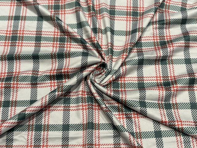 Holiday Plaid DBP Print #2097 Double Brushed Polyester Spandex Apparel Stretch Fabric 190 GSM 58"-60" Wide By The Yard