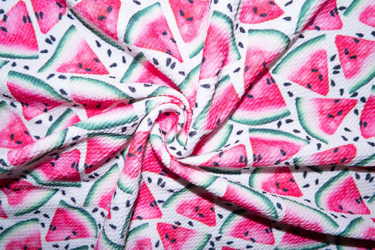 Watermelon Bullet Print #38 Double Knit Stretch Poly Spandex Fabric BTY