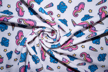 Load image into Gallery viewer, Seahorse Mermaid Bullet Print #35 Ribbed Scuba Techno Double Knit 2-Way Stretch Polyester Spandex Apparel Craft Fabric 58&quot;-60&quot; Wide BTY
