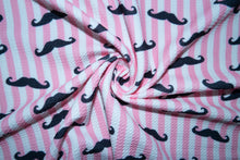 Load image into Gallery viewer, Moustache Bullet Print #49 Ribbed Scuba Techno Double Knit 2-Way Stretch Polyester Spandex Apparel Craft Fabric 58&quot;-60&quot; Wide BTY