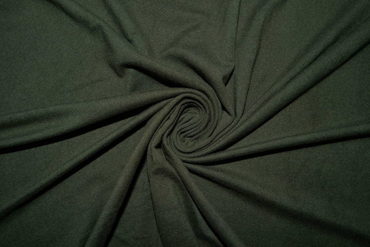 Olive Green #08 Double Brushed Poly Spandex 190 GSM Stretch Apparel Fabric BTY