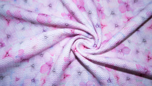 Watercolor Floral Bullet Print #200 Ribbed Scuba Techno Double Knit 2-Way Stretch Poly Spandex Apparel Craft Fabric 58"-60" Wide BTY