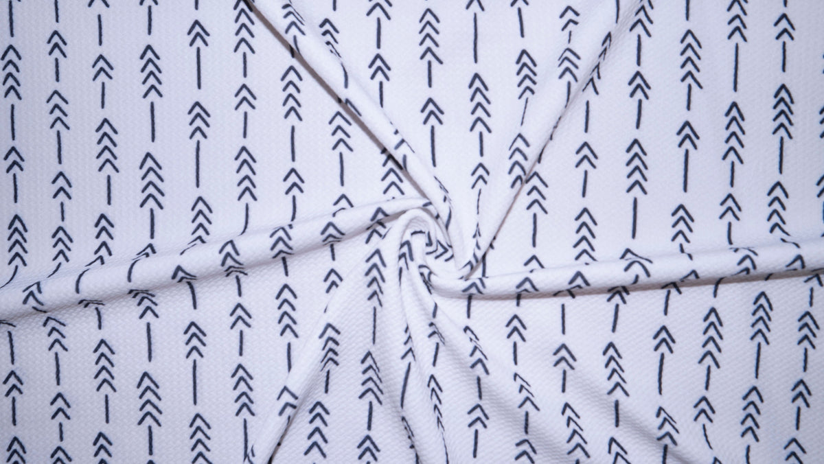 Boho Arrow Bullet Print #284 Ribbed Scuba Techno Double Knit 2-Way Stretch Poly Spandex Apparel Craft Fabric 58"-60" Wide BTY