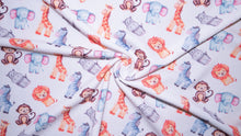 Load image into Gallery viewer, Baby Zoo Animals Bullet Print #325 Ribbed Scuba Techno Double Knit 2-Way Stretch Poly Spandex Apparel Craft Fabric 58&quot;-60&quot; Wide BTY