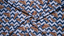 Load image into Gallery viewer, Pizza Slice Chevron Bullet Print #255 Ribbed Scuba Techno Double Knit 2-Way Stretch Poly Spandex Apparel Craft Fabric 58&quot;-60&quot; Wide BTY