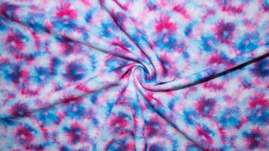 Tie Dye Bullet Print #301 Ribbed Scuba Techno Double Knit 2-Way Stretch Poly Spandex Apparel Craft Fabric 58"-60" Wide BTY