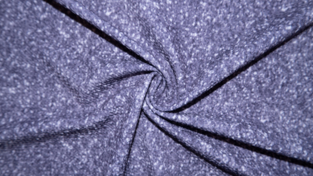 Charcoal Glitter Bullet Print #327 Ribbed Scuba Techno Double Knit 2-Way Stretch Poly Spandex Apparel Craft Fabric 58"-60" Wide BTY