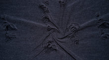 Load image into Gallery viewer, Charcoal Distressed Denim Jersey Knit #3 Polyester Spandex Stretch Apparel Fabric 58&quot;-60&quot; Wide By The Yard