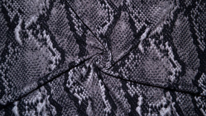 Snakeskin Rib Knit 4X2 Animal Print #5 Jersey Knit Polyester Rayon Spandex Stretch 200GSM Apparel Fabric 58"-60" Wide By The Yard