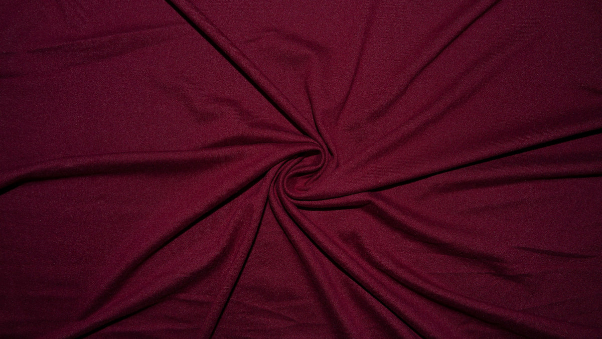 Wine #37 Double Brushed Polyester Spandex Apparel Stretch Fabric 190 GSM 58"-60" Wide By The Yard