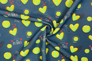 Save The Planet Bullet Print #392 Ribbed Scuba Techno Double Knit 2-Way Stretch Poly Spandex Apparel Craft Fabric 58"-60" Wide BTY