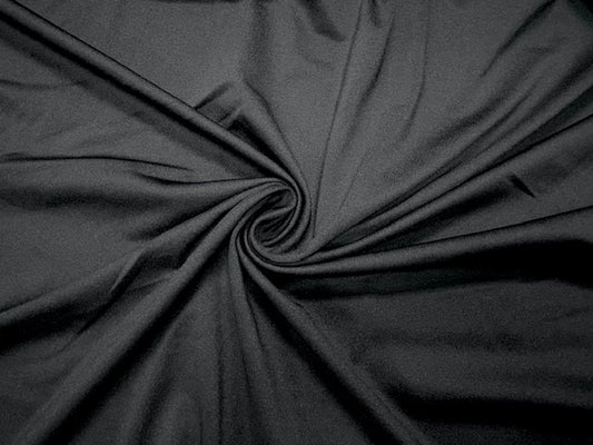 Black #6 Yoga 210GSM Spandex Activewear 4 Way Stretch Polyester Spandex Solid Apparel Cosplay Craft Fabric 58"-60" Wide By The Yard