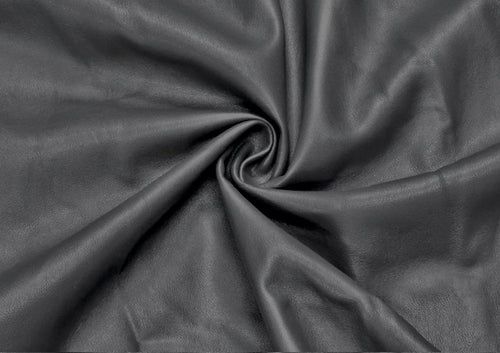 Charcoal Matte Pleather #18 Faux Leather Stretch Vinyl PU Polyester Spandex 240 GSM Apparel Craft Fabric 58
