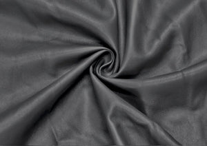 Charcoal Matte Pleather #18 Faux Leather Stretch Vinyl PU Polyester Spandex 240 GSM Apparel Craft Fabric 58"-60" Wide By The Yard