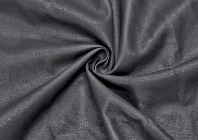 Charcoal Matte Pleather #18 Faux Leather Stretch Vinyl PU Polyester Spandex 240 GSM Apparel Craft Fabric 58