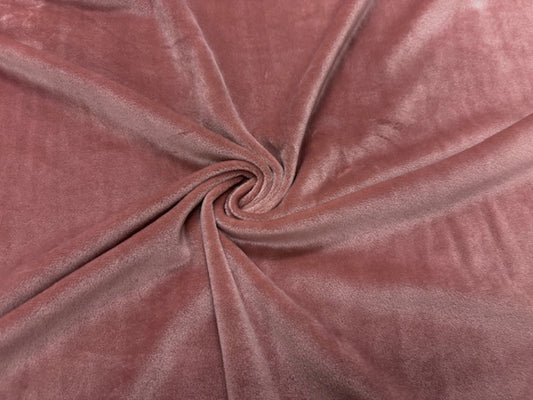Rose #1 Micro Velour Stretch Velvet Polyester Spandex 230 GSM Luxury Apparel Fabric 58"-60" Wide By The Yard