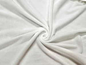 Ivory #4 Micro Velour Stretch Velvet Polyester Spandex 230 GSM Luxury Apparel Fabric 58"-60" Wide By The Yard