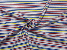 Load image into Gallery viewer, Stripe 4x2 Rib Knit Print #533 Multi-Color Polyester Spandex Stretch 190GSM Apparel Fabric 58&quot;-60&quot; Wide By The Yard