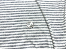 Load image into Gallery viewer, Stripe 4x2 Rib Knit Print #535 Heather Gray White Polyester Spandex Stretch 190GSM Apparel Fabric 58&quot;-60&quot; Wide By The Yard