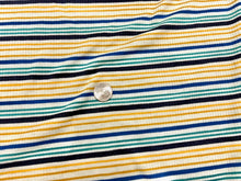 Load image into Gallery viewer, Stripe 4x2 Rib Knit Print #536 Multi-Color Polyester Spandex Stretch 190GSM Apparel Fabric 58&quot;-60&quot; Wide By The Yard