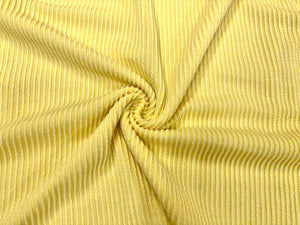 Urban Rib Knit Banana Yellow #2 Brushed Polyester Rayon Spandex Stretch 250GSM Apparel Fabric 58"-60" Wide By The Yard