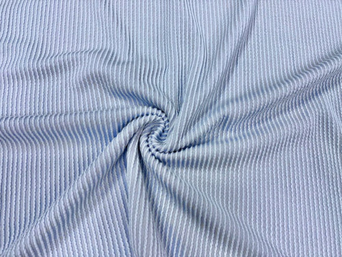 Urban Rib Knit Powder Blue #3 Brushed Polyester Rayon Spandex Stretch 250GSM Apparel Fabric 58