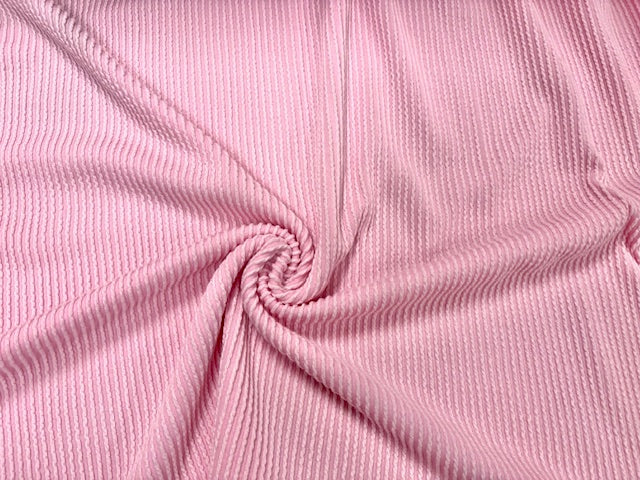 Urban Rib Knit Baby Pink #4 Brushed Polyester Rayon Spandex Stretch 250GSM Apparel Fabric 58