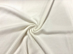 Urban Rib Knit Ivory #8 Brushed Polyester Rayon Spandex Stretch 250GSM Apparel Fabric 58"-60" Wide By The Yard