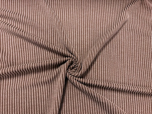 Urban Rib Knit Brown #10 Brushed Polyester Rayon Spandex Stretch 250GSM Apparel Fabric 58