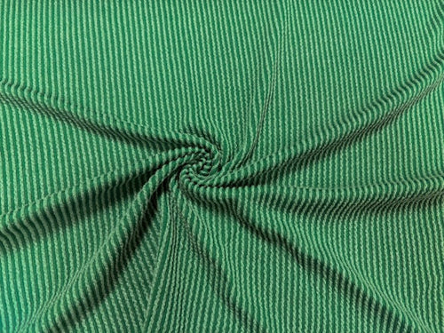 Urban Rib Knit Green #13 Brushed Polyester Rayon Spandex Stretch 250GSM Apparel Fabric 58