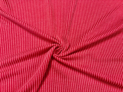 Urban Rib Knit Red #14 Brushed Polyester Rayon Spandex Stretch 250GSM Apparel Fabric 58
