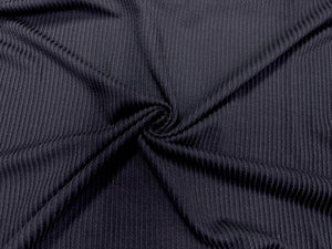 Urban Rib Knit Black #15 Brushed Polyester Rayon Spandex Stretch 250GSM Apparel Fabric 58"-60" Wide By The Yard
