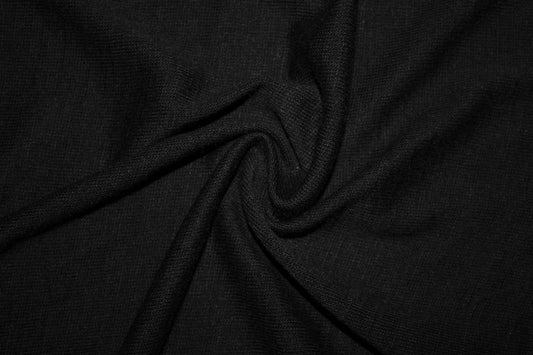 Black Hacci Sweater Knit #4 Rayon Spandex spandex Apparel Fabric Stretch Soft Medium Weight 58"-60" Wide By The Yard
