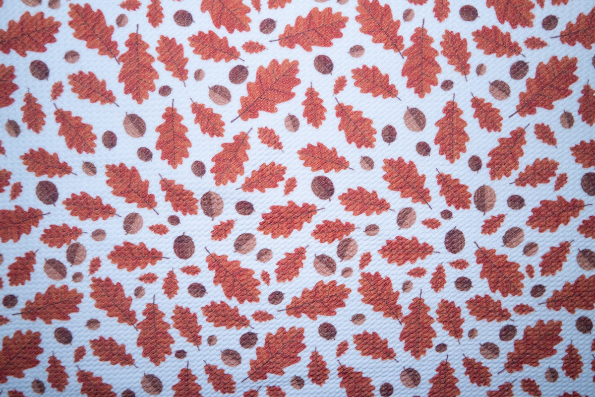 Fall Leaves Bullet Print #28 Ribbed Scuba Techno Double Knit 2-Way Stretch Polyester Lycra Spandex Apparel Craft Fabric 58"-60" Wide BTY