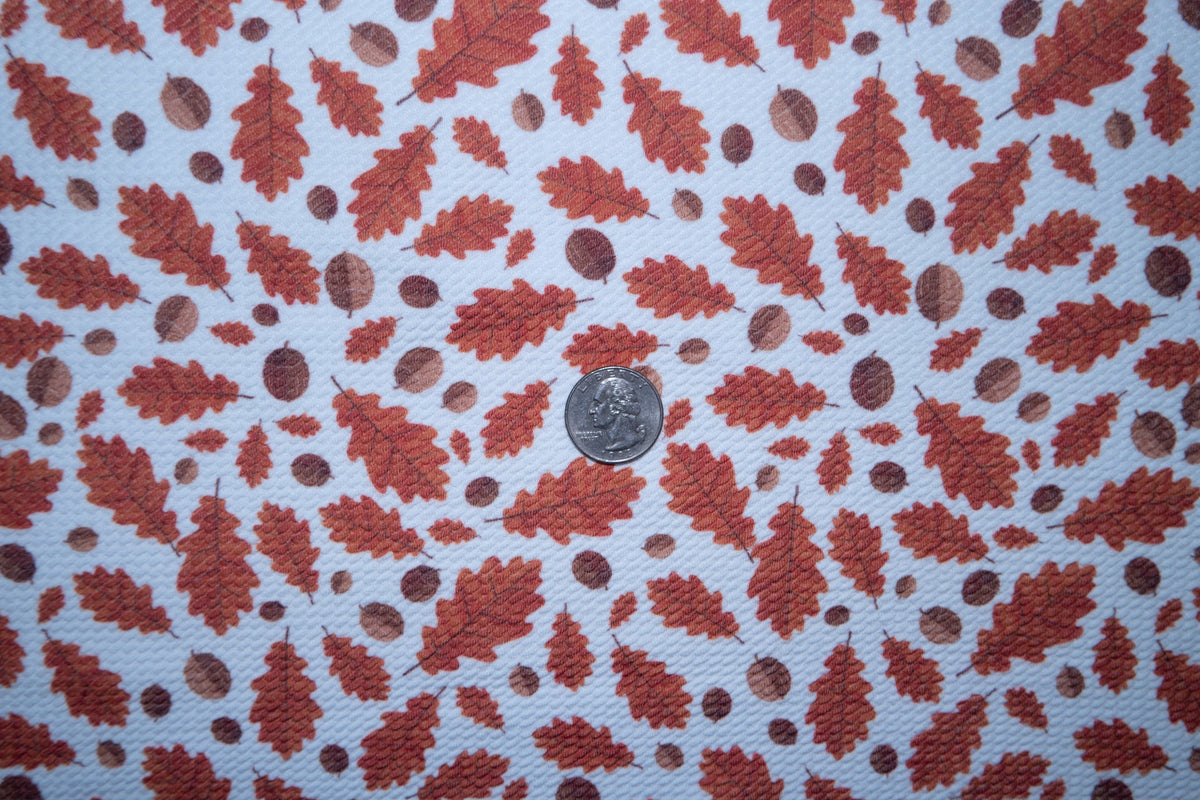 Fall Leaves Bullet Print #28 Ribbed Scuba Techno Double Knit 2-Way Stretch Polyester Lycra Spandex Apparel Craft Fabric 58"-60" Wide BTY
