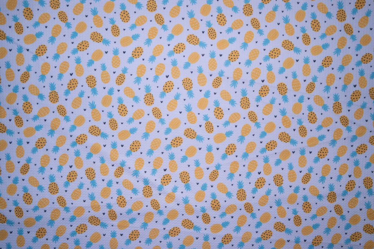 Pineapple Bullet Print #45 Ribbed Scuba Techno Double Knit 2-Way Stretch Polyester Spandex Apparel Craft Fabric 58"-60" Wide BTY