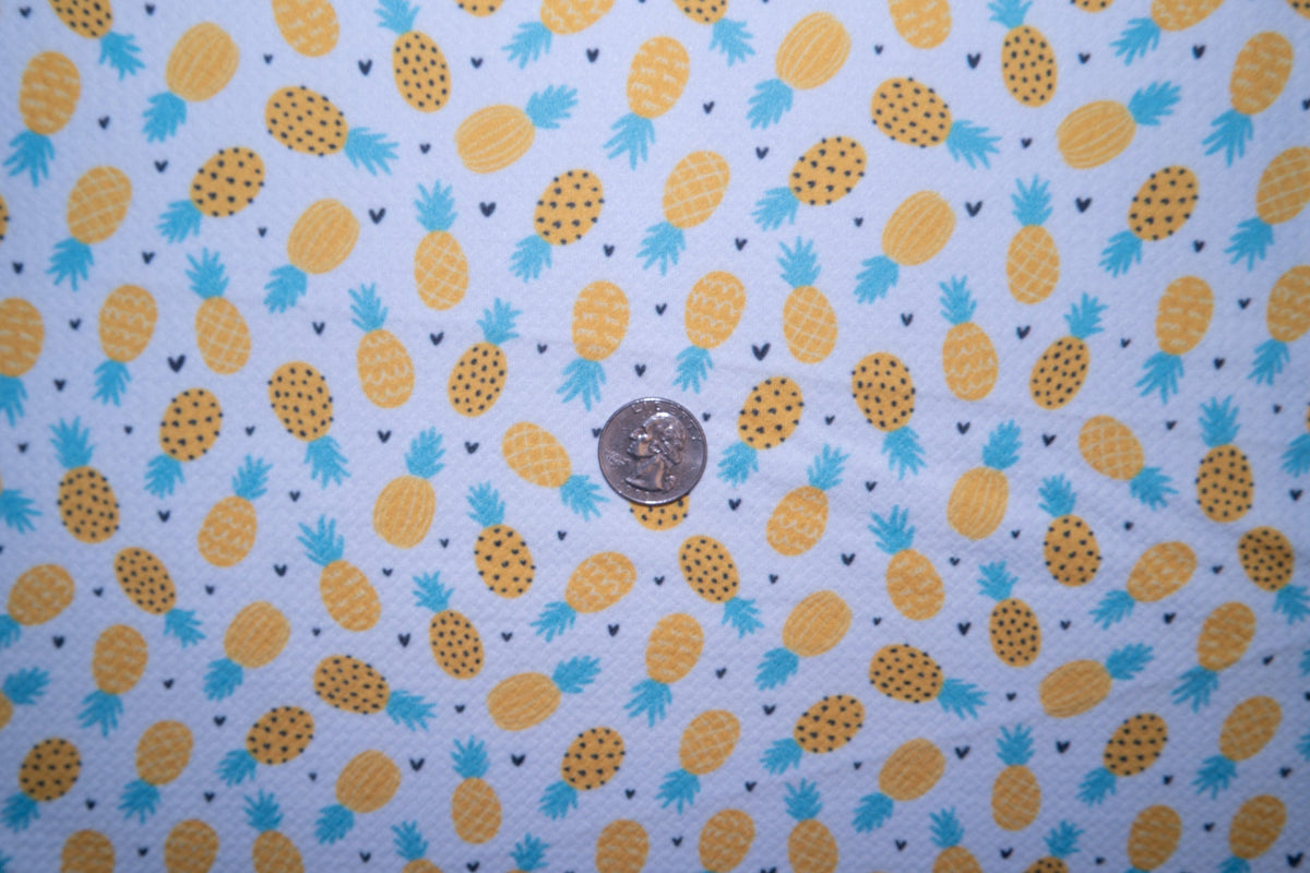 Pineapple Bullet Print #45 Ribbed Scuba Techno Double Knit 2-Way Stretch Polyester Spandex Apparel Craft Fabric 58"-60" Wide BTY