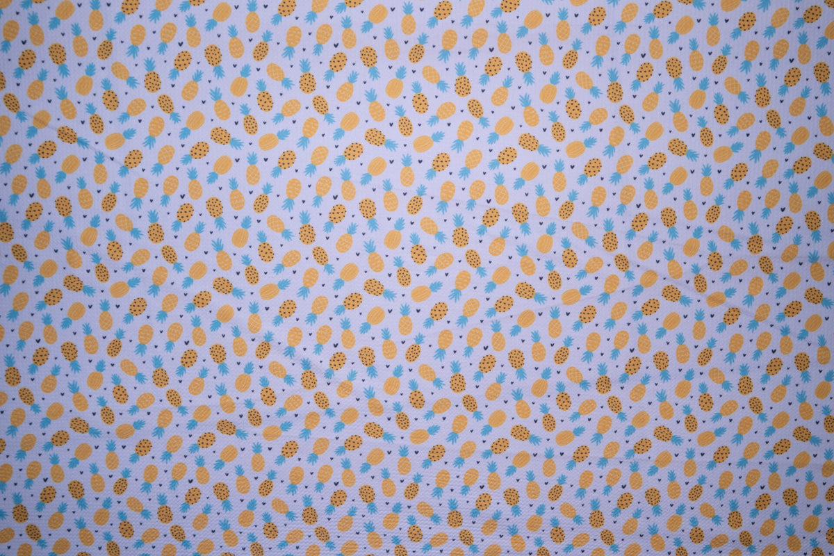 Pineapple Bullet Print #45 Ribbed Scuba Techno Double Knit 2-Way Stretch Polyester Spandex Apparel Craft Fabric 58"-60" Wide BTY