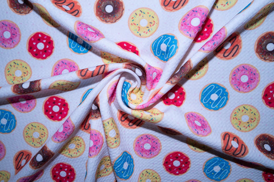 Donut Bullet Print #50 Ribbed Scuba Techno Double Knit 2-Way Stretch Polyester Spandex Apparel Craft Fabric 58"-60" Wide BTY