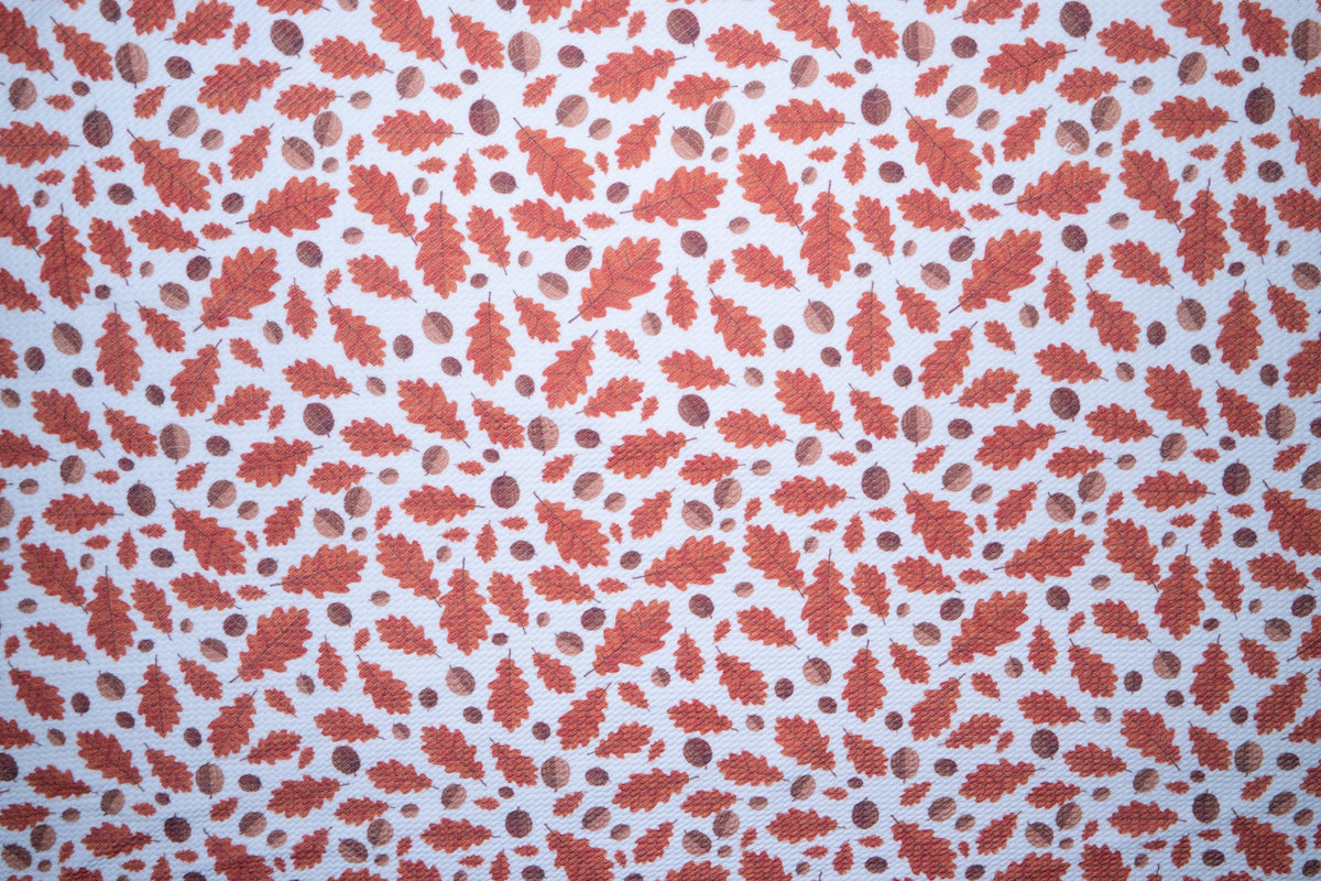 Fall Leaves Bullet Print #28 Ribbed Scuba Techno Double Knit 2-Way Stretch Polyester Lycra Spandex Apparel Craft Fabric 58"-60" Wide BTY