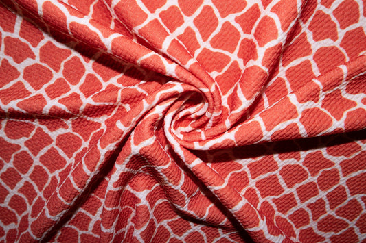 Giraffe Bullet Print #40 Ribbed Scuba Techno Double Knit 2-Way Stretch Polyester Spandex Apparel Craft Fabric 58"-60" Wide BTY