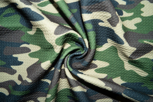 Camouflage Bullet Print #52 Ribbed Scuba Techno Double Knit 2-Way Stretch Polyester Lycra Spandex Apparel Craft Fabric 58"-60" Wide BTY