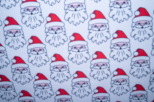 Santa Christmas Bullet Print #89 Ribbed Scuba Techno Double Knit 2-Way Stretch Poly Spandex Apparel Craft Fabric 58"-60" Wide BTY