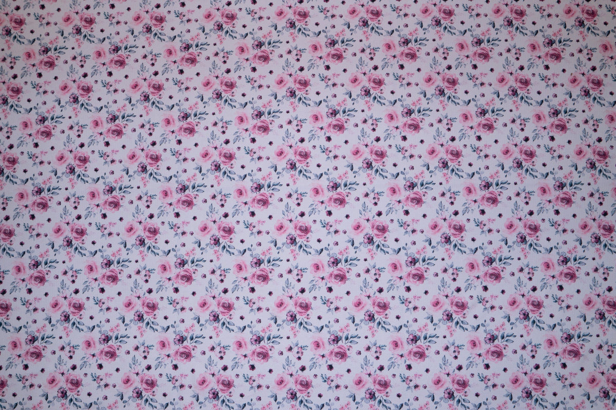 Watercolor Floral Bullet Print #114 Ribbed Scuba Techno Double Knit 2-Way Stretch Poly Spandex Apparel Craft Fabric 58"-60" Wide BTY