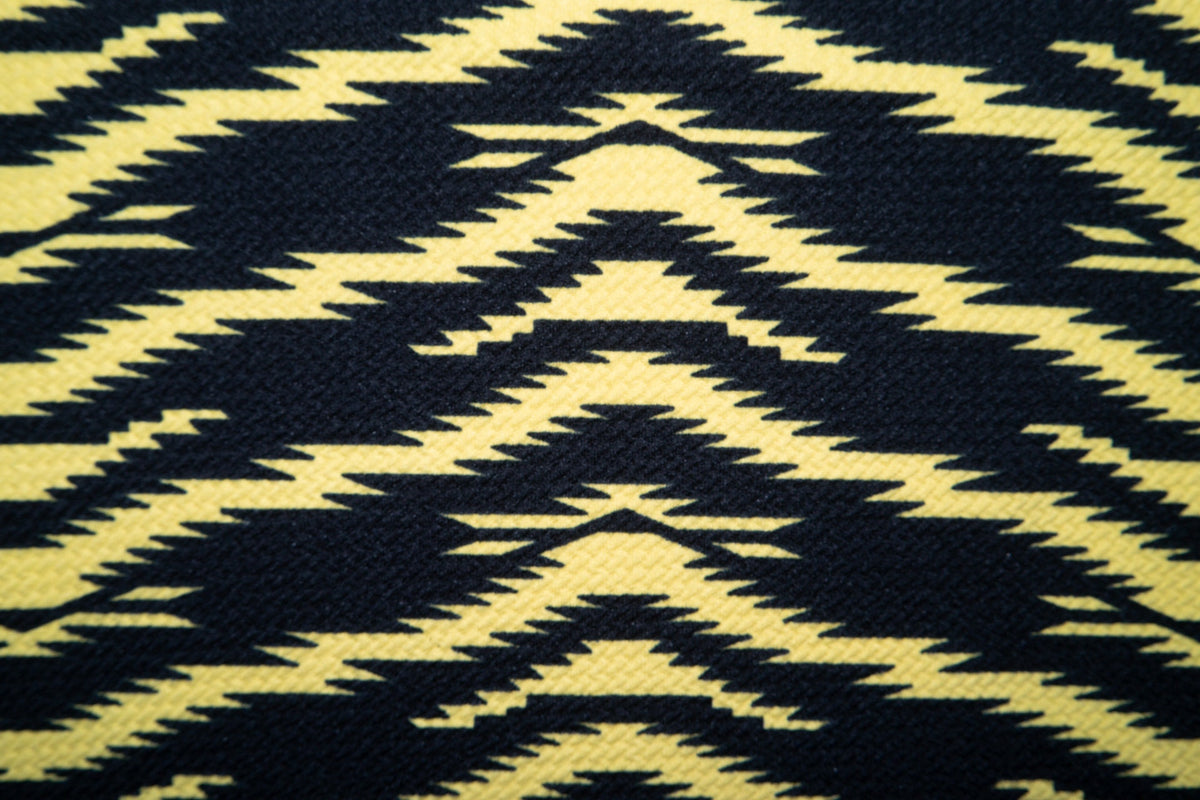 Yellow Ethnic Bullet Print #126 Ribbed Scuba Techno Double Knit 2-Way Stretch Polyester Spandex Apparel Craft Fabric 58"-60" Wide BTY
