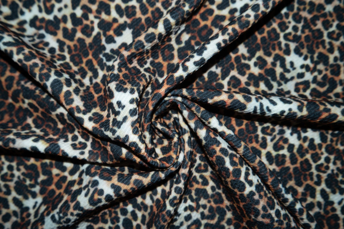 Leopard Bullet Print #167 Ribbed Scuba Techno Double Knit 2-Way Stretch Poly Spandex Apparel Craft Fabric 58"-60" Wide BTY
