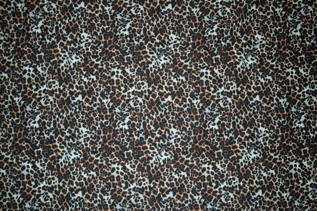 Leopard Bullet Print #167 Ribbed Scuba Techno Double Knit 2-Way Stretch Poly Spandex Apparel Craft Fabric 58"-60" Wide BTY