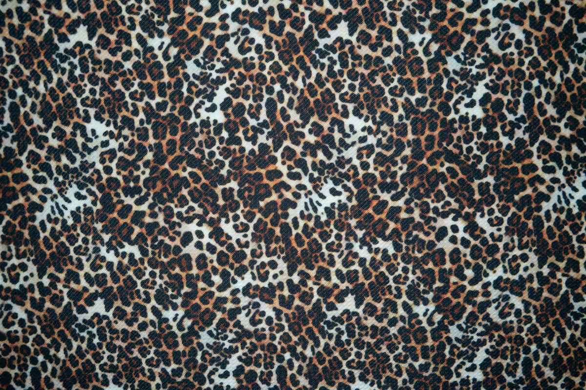 Leopard Bullet Print #167 Ribbed Scuba Techno Double Knit 2-Way Stretch Poly Spandex Apparel Craft Fabric 58"-60" Wide BTY